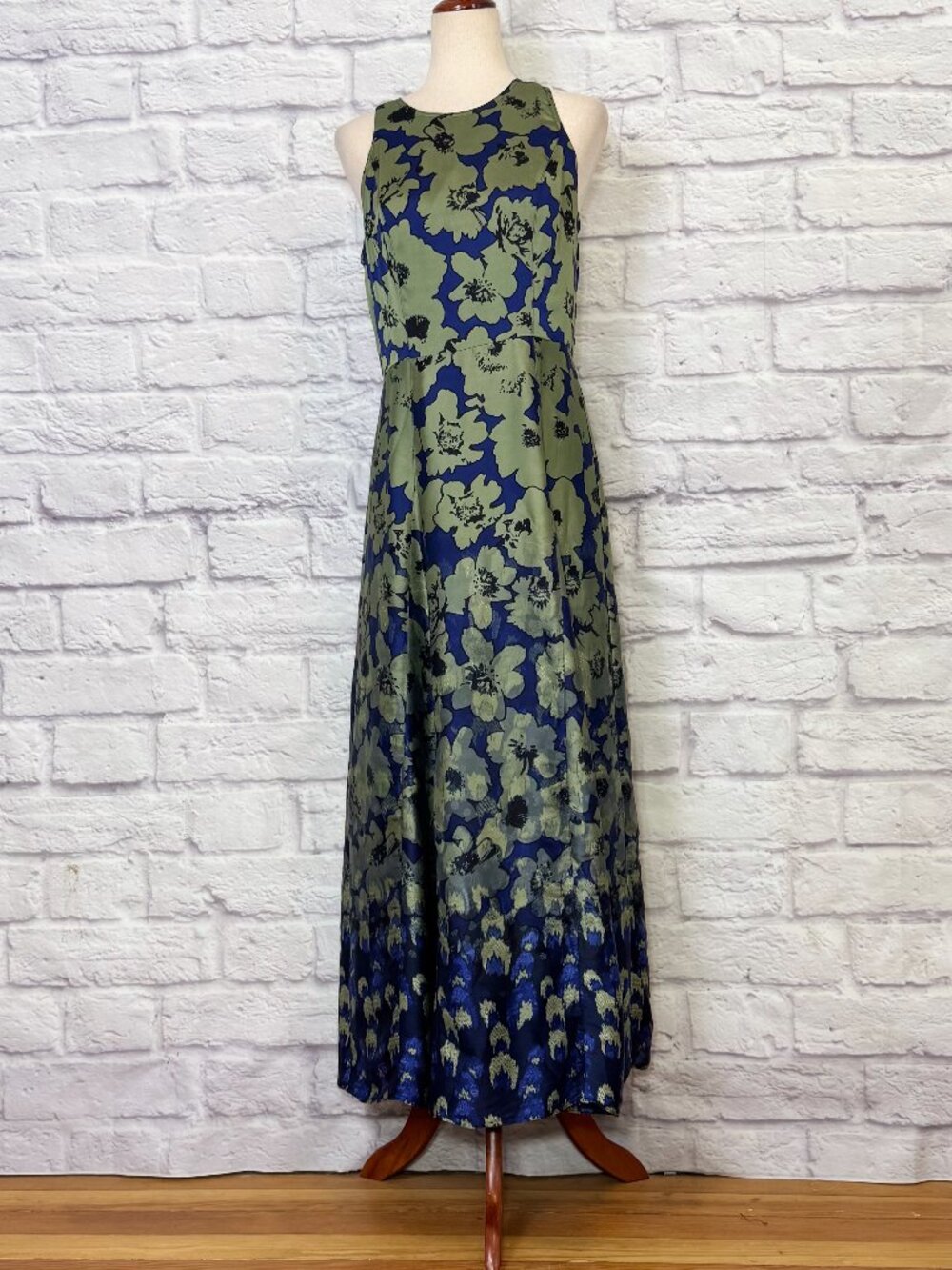 Banana Republic Indigo Floral Sleeveless Maxi Dress